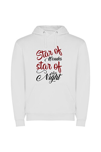 iLovePrints Wondrous Night Starlight Φούτερ με κουκούλα σε χρώμα Λευκό