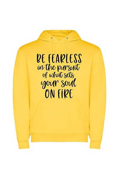 iLovePrints Burning Souls: Fearless Pursuits Φούτερ με κουκούλα σε χρώμα Κίτρινο