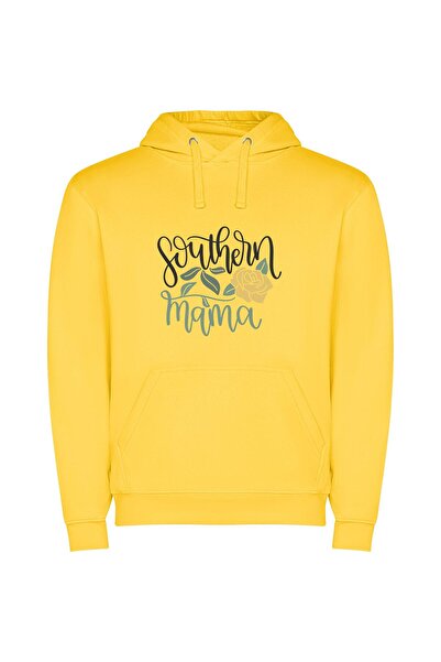 iLovePrints Mama's Southern Charm Φούτερ με κουκούλα σε χρώμα Κίτρινο