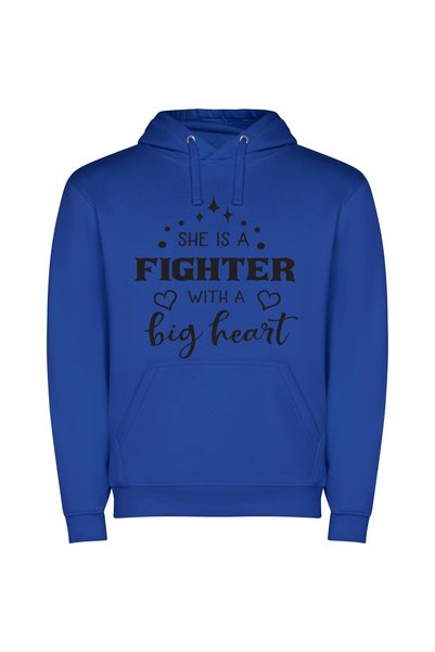 iLovePrints Brave Heart Fighter Φούτερ με κουκούλα σε χρώμα Μπλε
