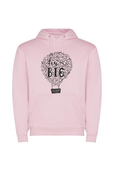 iLovePrints Monochrome Balloon Artistry Φούτερ με κουκούλα σε χρώμα Ροζ