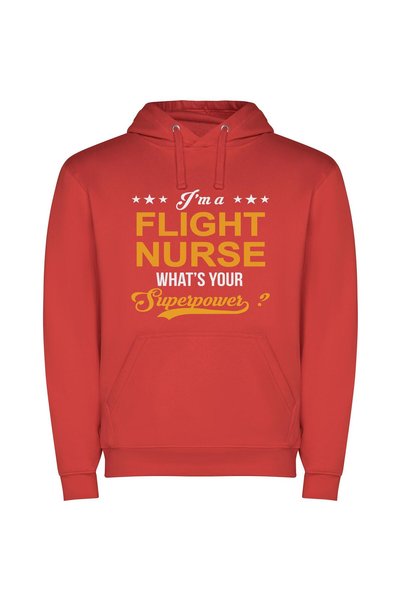 iLovePrints High-Flying Nursing Superhero Φούτερ με κουκούλα σε χρώμα Κόκκινο