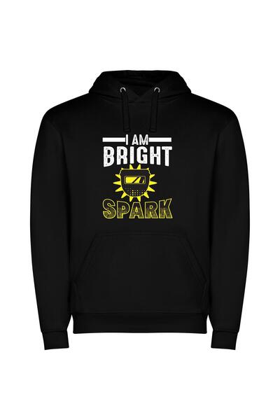 iLovePrints Radiant Spark Circuitry Φούτερ με κουκούλα σε χρώμα Μαύρο