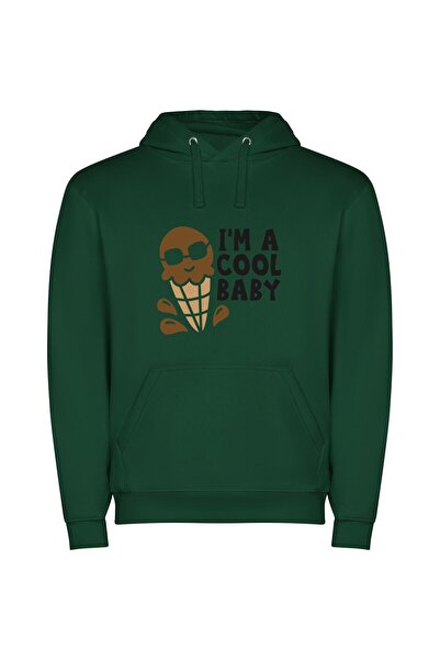iLovePrints Cool Baby Cone Bliss Φούτερ με κουκούλα σε χρώμα Πράσινο
