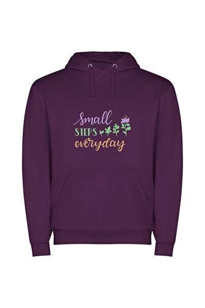 iLovePrints Delicate Daily Progress Φούτερ με κουκούλα σε χρώμα Μωβ