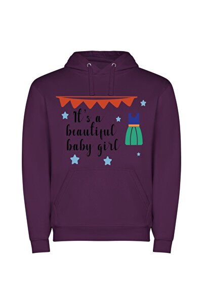 iLovePrints Beautiful Baby Girl Bliss Φούτερ με κουκούλα σε χρώμα Μωβ