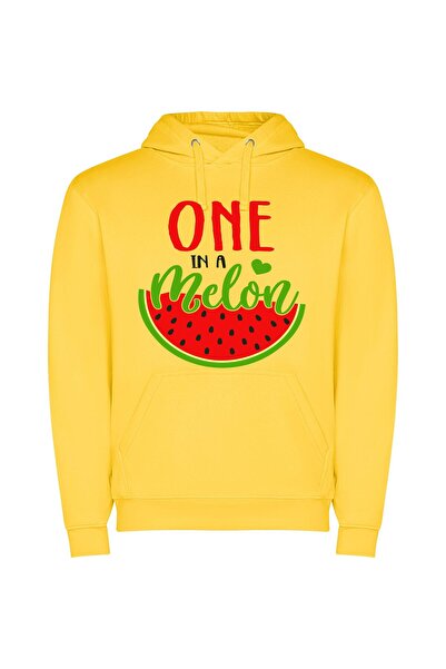 iLovePrints Melonception by Winona Nelson Φούτερ με κουκούλα σε χρώμα Κίτρινο