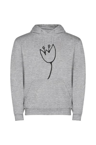 iLovePrints Ink Blossom Silhouette Φούτερ με κουκούλα σε χρώμα Γκρι