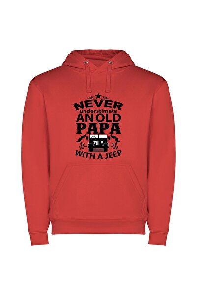 iLovePrints Ageless Patriot Jeep Pride Φούτερ με κουκούλα σε χρώμα Κόκκινο
