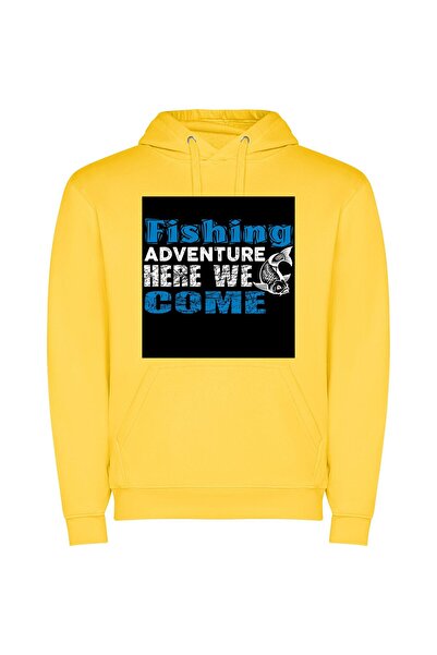 iLovePrints Adventure Awaits: Fishing Edition Φούτερ με κουκούλα σε χρώμα Κίτ...