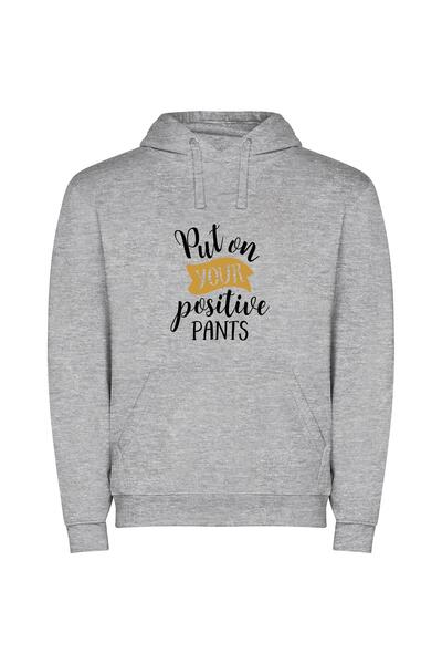 iLovePrints Positively Fun Pants Φούτερ με κουκούλα σε χρώμα Γκρι