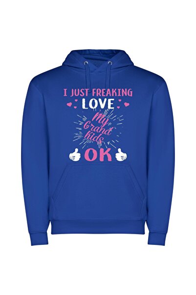 iLovePrints Grand Love: Trending Wallpaper Φούτερ με κουκούλα σε χρώμα Μπλε