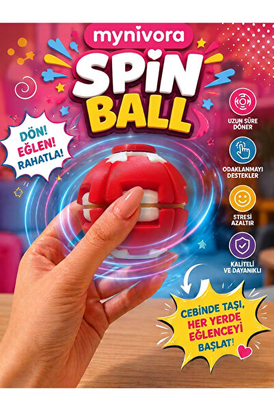 Mynivora Spin Ball Stres Topu Dönen Fidget Oyuncak El Parmak Egzersiz Topu Od...
