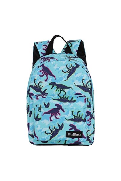 OEM Rucsac de grădiniță turcoaz cu dinozauri albaștri - în stilul meu