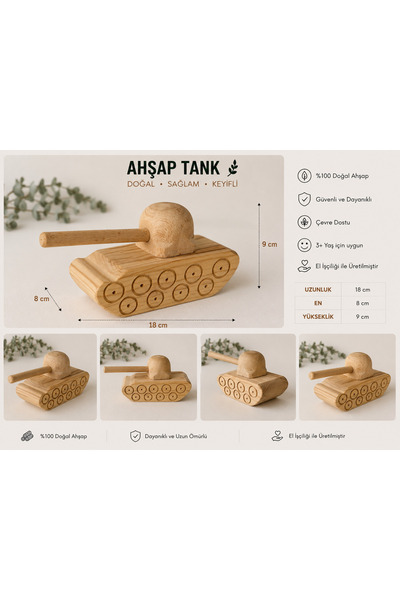 Ahşap Tank Oyuncak ve Dekoratif Eşya