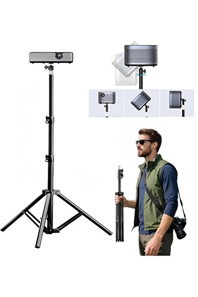 GENERAL Projector Stand Tripod, Height Adjustable Portable Laptop Tripod Stan...