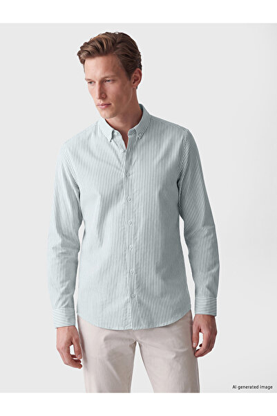 LC Waikiki Standard Fit Striped Men's Shirt from Uzg Store for Style Enthusiasts