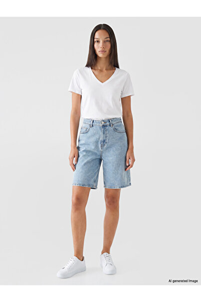 LC Waikiki Indigo High Waist Women's Jean Shortsolon