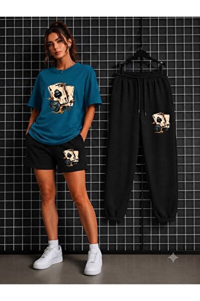 CLOTHES33 T-Shirt, Sweatpants, Shorts 3-Piece Combination Thin Summer Sweat-A...