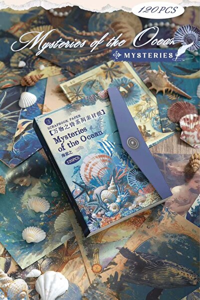 Buka Shops Scrapbook and Junk Journal Material Paper 120 Sheets Sea and Ocean...