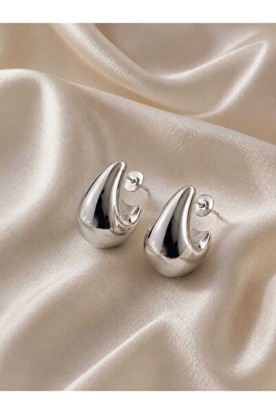 Silver Renk Modern Damla Küpe