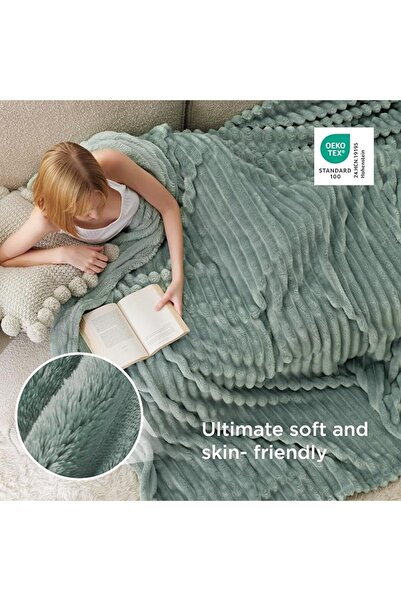BEDSURE بطانية شيربا فليس للأريكة - بطانية سميكة ودافئة للشتاء، ناعمة ووبرية