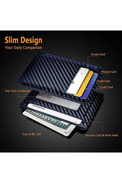 Travelambo Front Pocket Minimalist Leather Slim Wallet RFID Blocking Medium Size