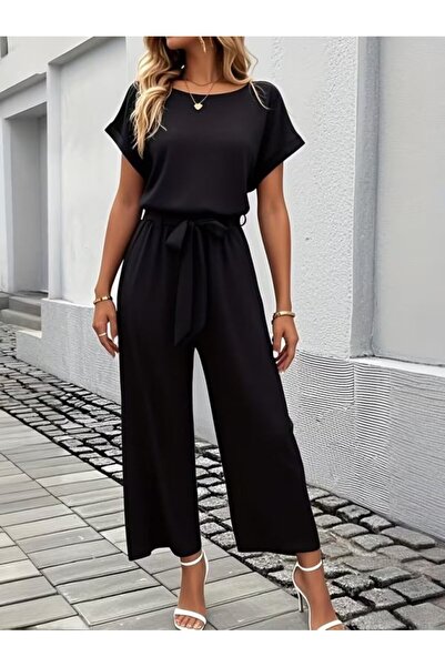 Veraura Lifestyle Women's Short Sleeve Round Neck Aerobin Jumpsuit with Elast...