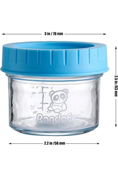 PandaEar (12 Pack) Glass Baby Food Storage Jars | 4 oz Reusable Small Contain...