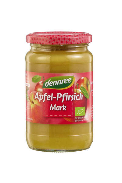 Dennree Piure organic de mere și piersici 360 g
