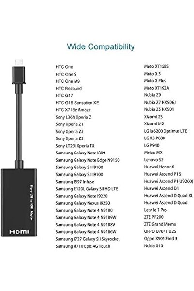 Aookay MHL Micro USB to HDMI 1080P MHL HDTV Cable Micro USB 2.0 to HDMI Adapt...