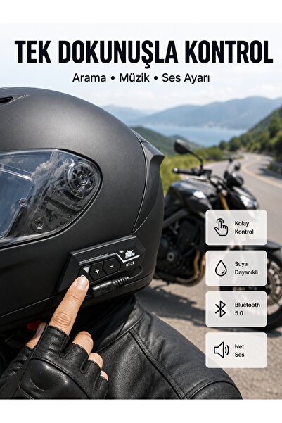 Lisinya Motosiklet Sürüşleri İçin BT22 Kask Bluetooth Kulaklık Mikrofonlu Yen...