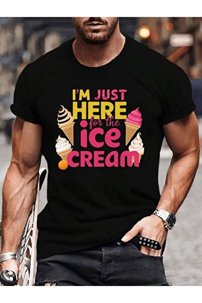 9TAY تي شيرت رجالي بطباعة عبارة 'I'm Here For The Cream' - مصنوع من قماش قابل...