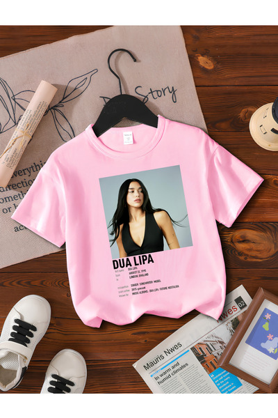 MAGORS تيشيرت قطني مطبوع بأكمام قصيرة من DUA LIPA، مقاس عادي للشباب والأطفال