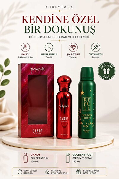lider kozmetik Girlytalk Candy Kadın Parfüm 100 ml + Reput Golden Frost Vücut...