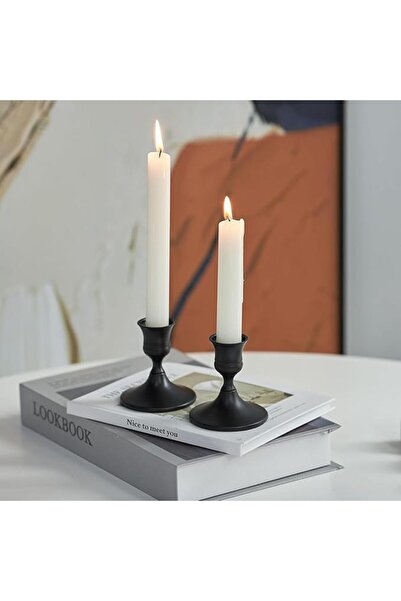 Yelajoy 2 Pcs Taper Candle Holder Set, Candlestick Holders, Vintage Small Low...
