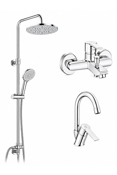 AR E.C.A Lite Bathroom +Swan Pipe Sink Faucet + Tuna Shower Column |   5 Year...
