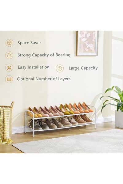 GENERAL Hoctieon 2 Tier Shoe Rack for Closet, Shoe Rack FreeStanding, Entrywa...