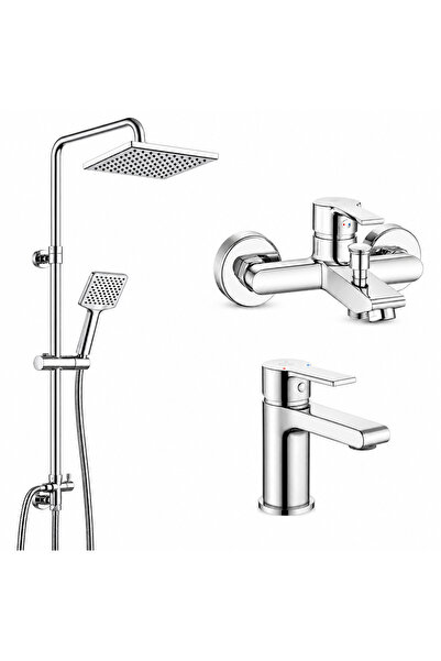 AR E.C.A Lite Bathroom + Sink Faucet + Dicle Sprinkler Shower Column | 5 Year...