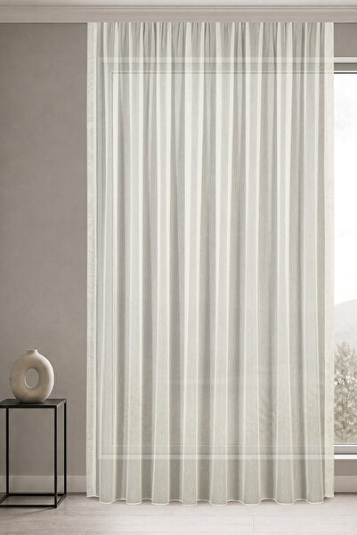 Gauze Fabric Design ستارة تول من الخيزران اللامع بلون إكرو بدون طيات (1x1)