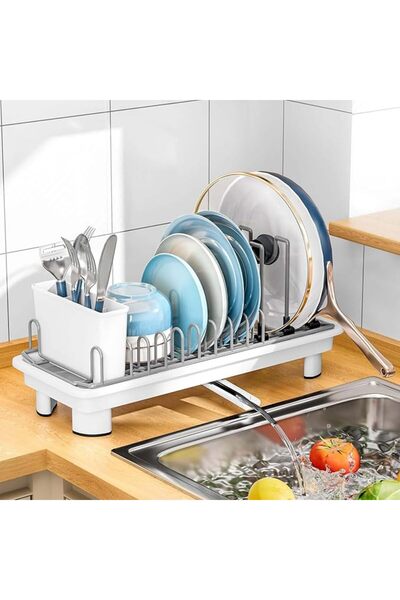 Yelajoy Dish Drying Rack, Compact Dish Rack with Removable Cutlery Holder, Mu...