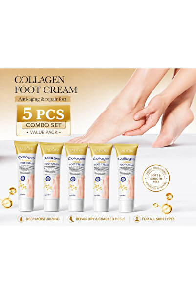 SADOER Collagen Foot Cream 5 PCS Combo Set | Deep Moisturizing Foot Care Crea...
