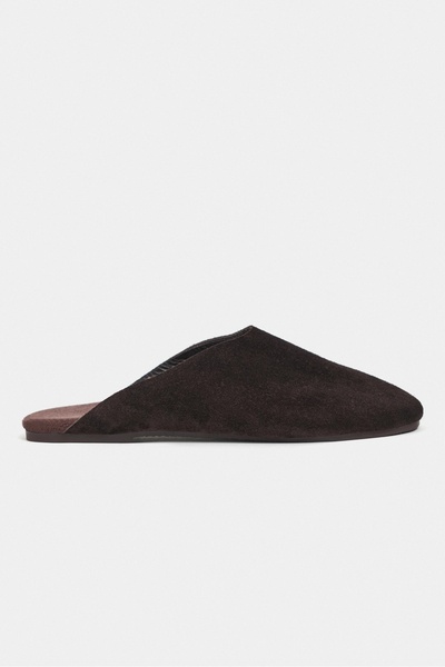 NİŞANTAŞI SHOES Liam Bitter Brown Suede Leather Flat Sole Closed Women's Slip...