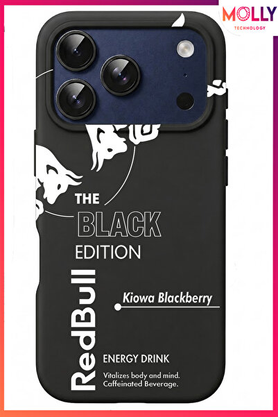 Molly iPhone 17 PRO MAX İçin Siyah The Black Edition Desenli İçi Kadife Silik...