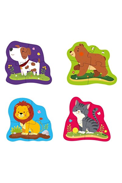 OEM Puzzle-uri cu animale pentru copii, din 4 piese (16 piese în total)