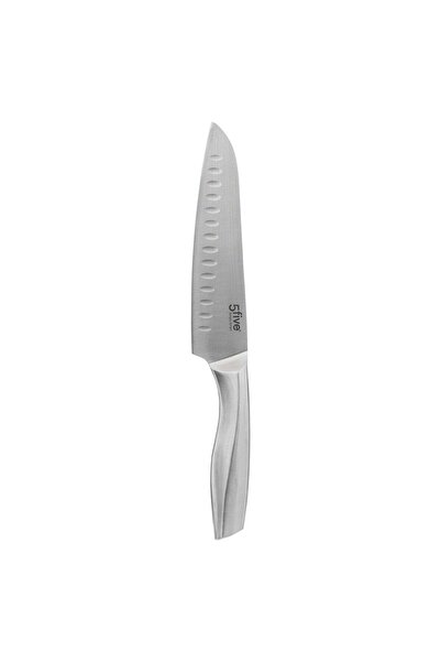 FİVE Cuțit Santoku din oțel inoxidabil - lamă de 18cm - Silver Precision
