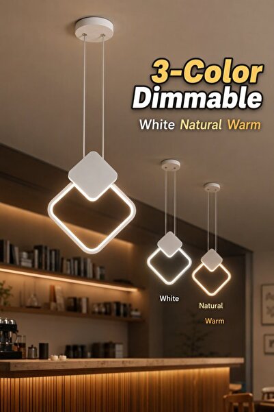 Generic 1 Metal Silicone Dimmable Led Pendant Light 3 Color Ceiling Lamp Adju...