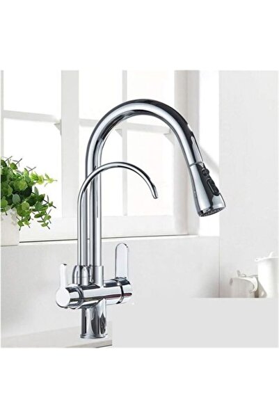 STARSTAR Three-way faucet (with pull-out spray head and water purifier), doub...