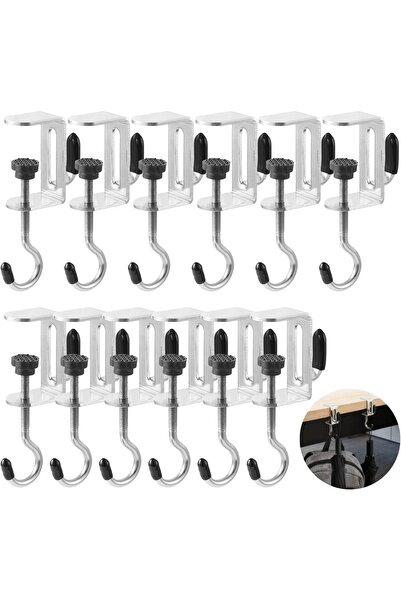 STARSTAR 12-pack double hook desktop hooks, adjustable table hooks, heavy-dut...