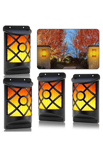 STARSTAR Outdoor Solar Flame Light Set (4pcs) – 3D Flashing LED Flame, 66 LED...